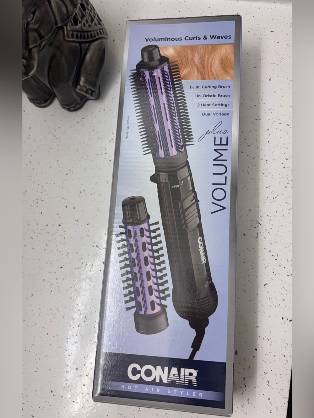 New Open Box Conair Volume Plus Hot Air Styler — Purple & Black